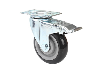 Swivel Brake Caster Black PU-PP wheel double ball bearings