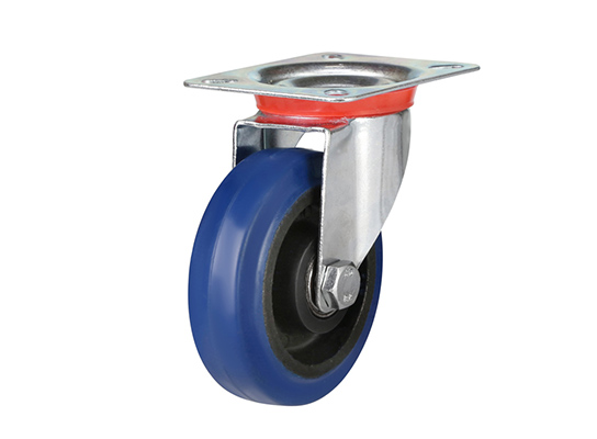 Swivel Castor Elastic Rubber wheel top plate