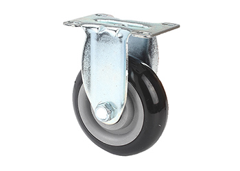 Rigid Caster black PU-PP wheel double ball bearings
