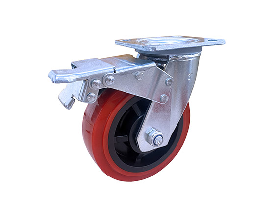 6 Inch PVC Wheel Heavy Duty Top Plate Swivel Caster with Brake Device