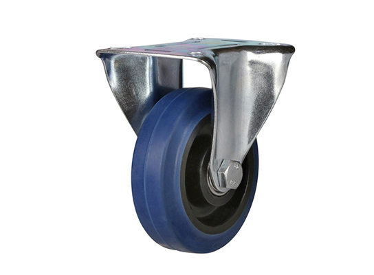Rigid Castor Elastic Rubber Wheel Tope Plate