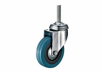 Swivel Grey rubber Caster- Threaded Stem