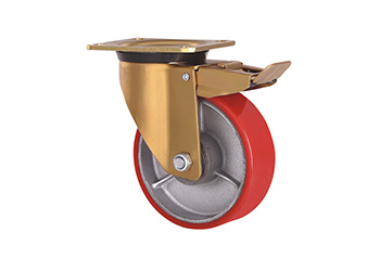 Heavy duty Swivel Brake Pu-iron wheel Castor