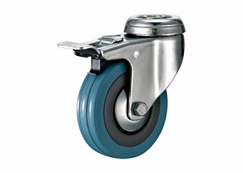 Swivel Brake Grey Rubber Caster- Bolt Hole Type Institutional Castor